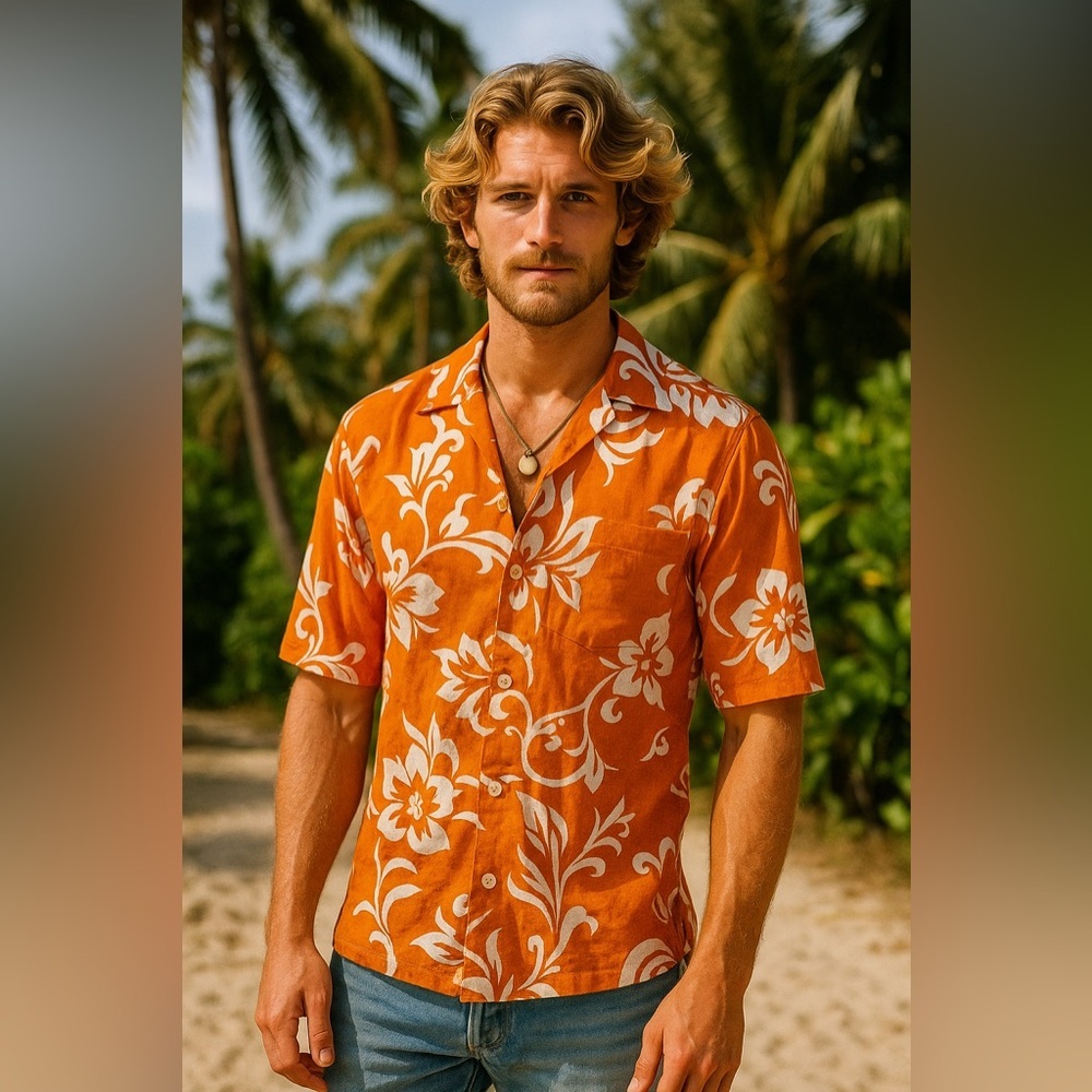 Vintage 70’s Polynesian Bazaar Men's Hawaiian Button Up Shirt